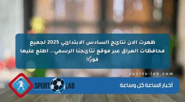 ظهرت الآن نتائج السادس الابتدائي 2025 لجميع محافظات العراق عبر موقع نتائجنا الرسمي.. اطلع عليها فورًا!